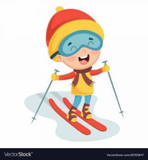 Раскраска лыжник для детей #27 #105552