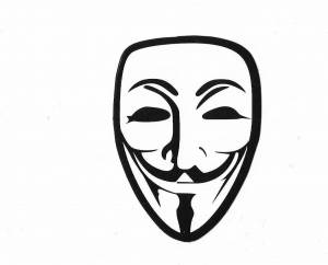 Раскраска маска анонимуса #8 #108601