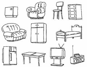 Раскраска мебель для детей 3 4 лет #16 #111474