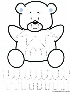 Раскраска медведь для детей 3 4 лет #12 #111937