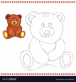 Раскраска медведь для детей 3 4 лет #21 #111946