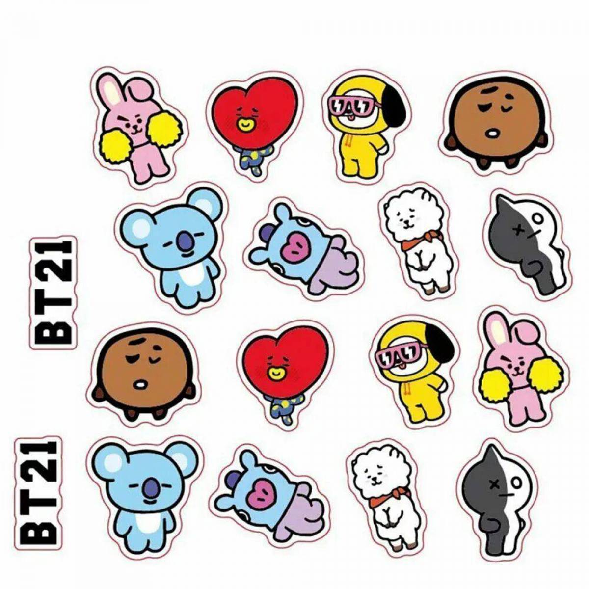 Наклейки для распечатки. Стикеры bt21 BTS чб. Наклейки БТС И бт21. Bt21 BTS Стикеры. Наклейки БТС игрушки.