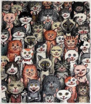 Раскраска много котиков #17 #114302