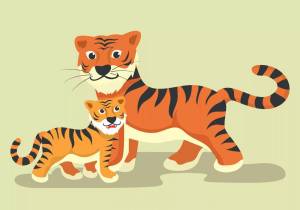 Раскраска тигр для детей #27 #10209