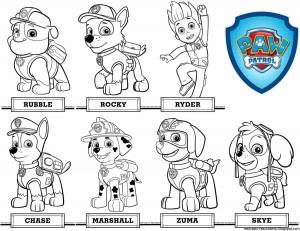 Раскраска щенячий патруль для детей #1 #11676