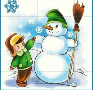 Раскраска снеговик для детей #18 #9367