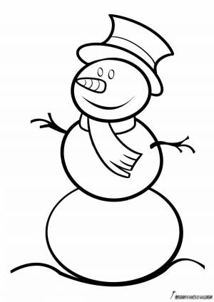 Раскраска снеговик для детей 3 4 лет #6 #9388