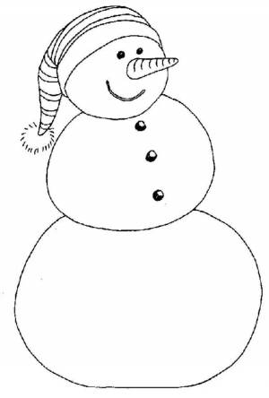 Раскраска снеговик для детей 3 4 лет #9 #9391