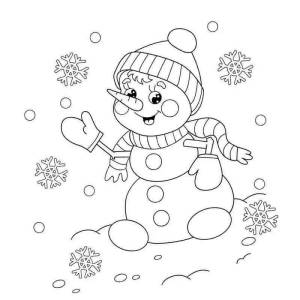 Раскраска снеговик для детей 3 4 лет #14 #9396
