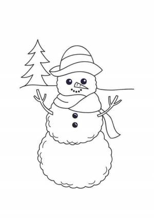 Раскраска снеговик для детей 3 4 лет #16 #9398