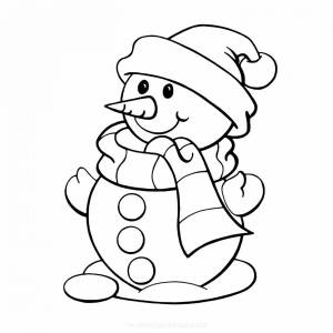 Раскраска снеговик для детей 3 4 лет #26 #9408