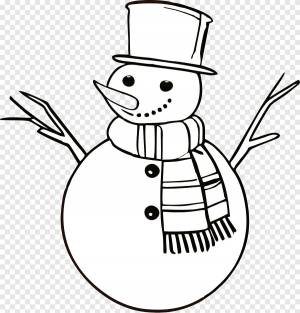 Раскраска снеговик для детей 3 4 лет #34 #9416