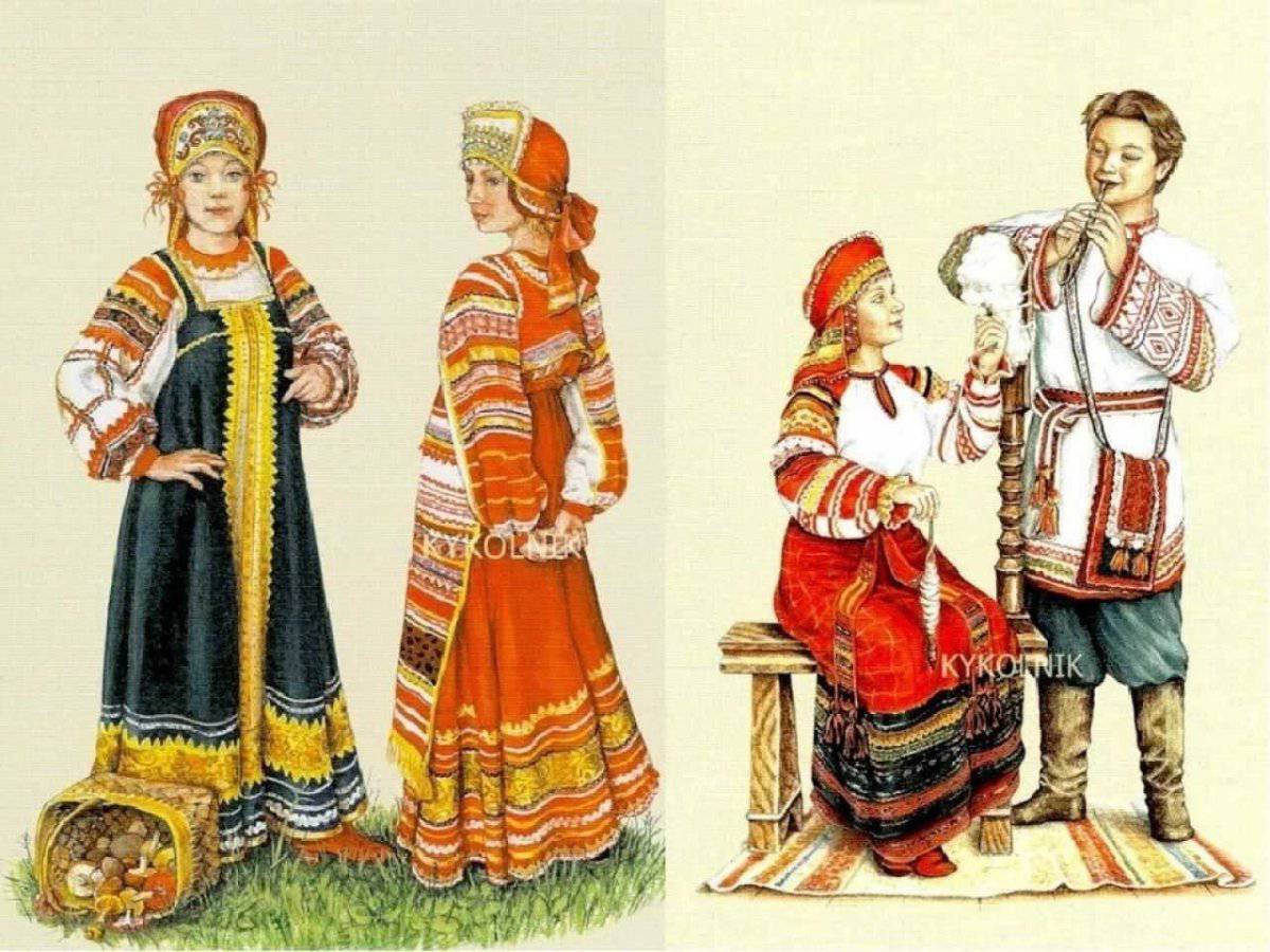 Мужской и женский русский народный костюм #2
