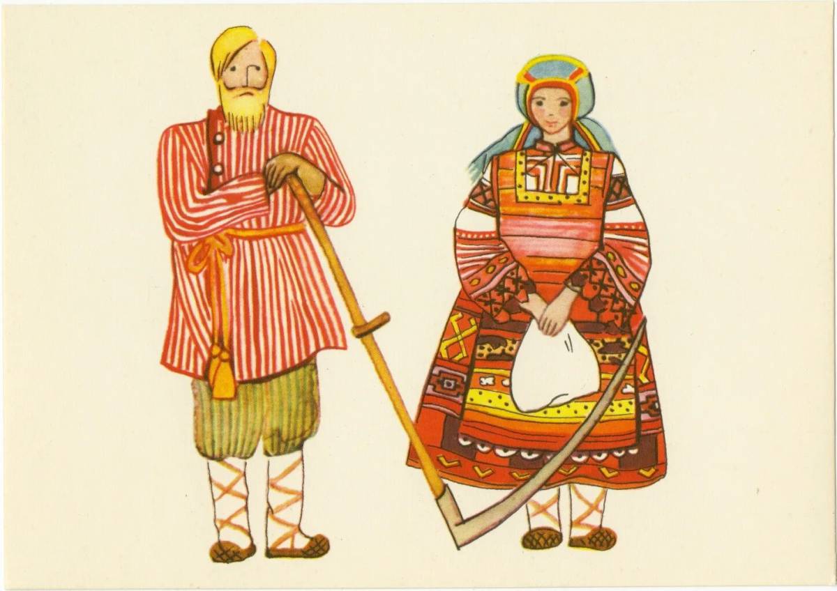 Мужской и женский русский народный костюм #3