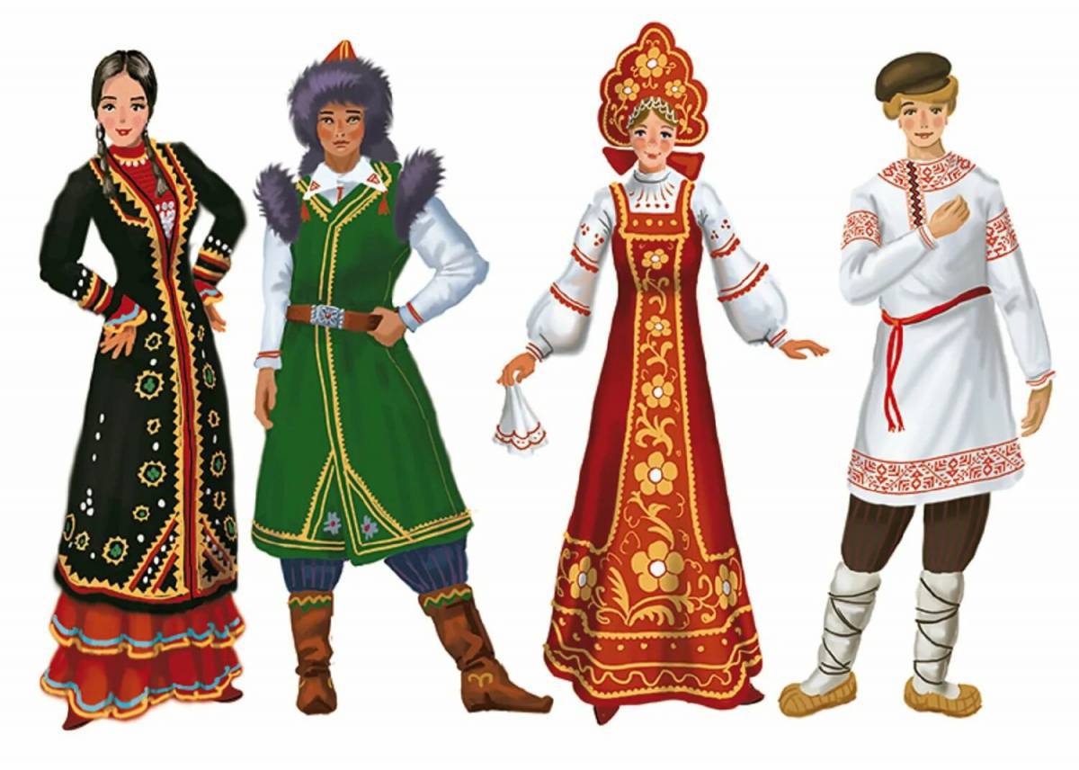 Мужской и женский русский народный костюм #20