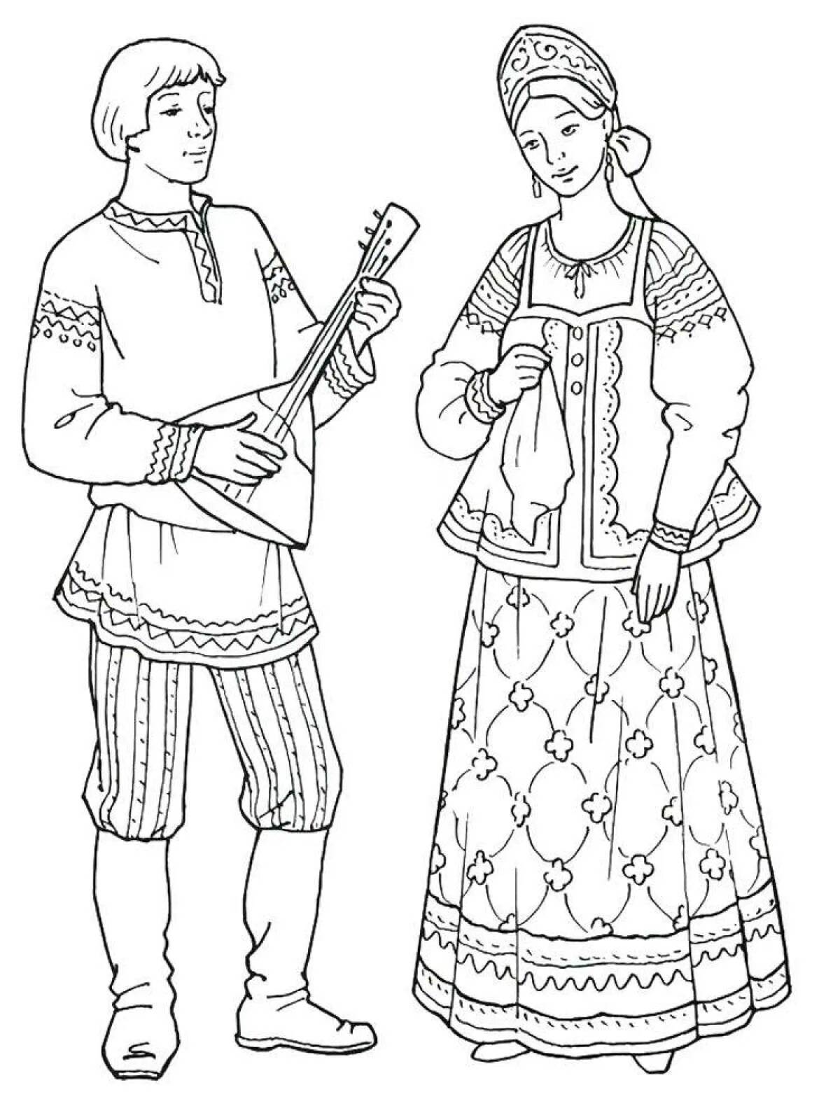 Мужской и женский русский народный костюм #21