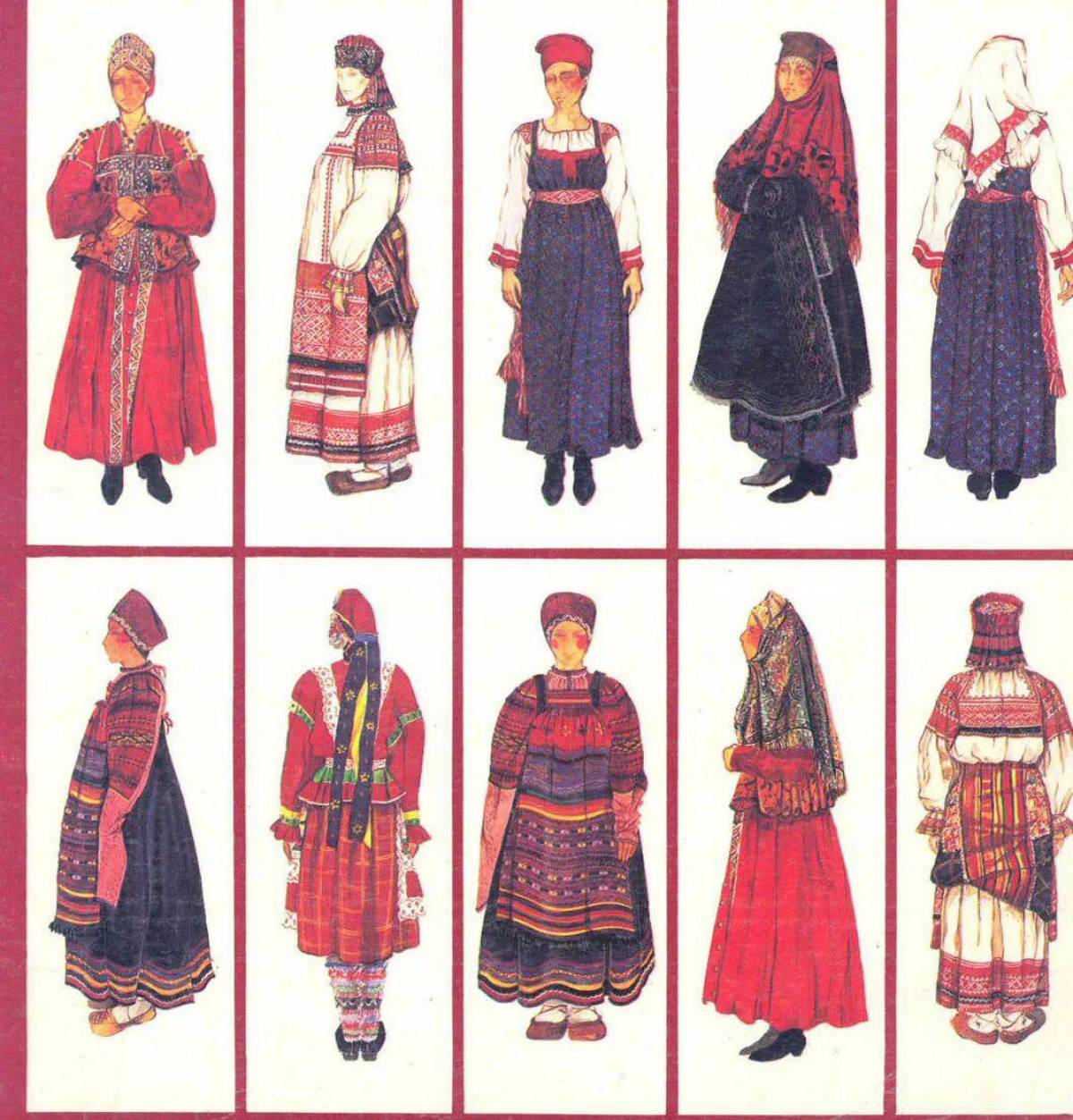 Мужской и женский русский народный костюм #30