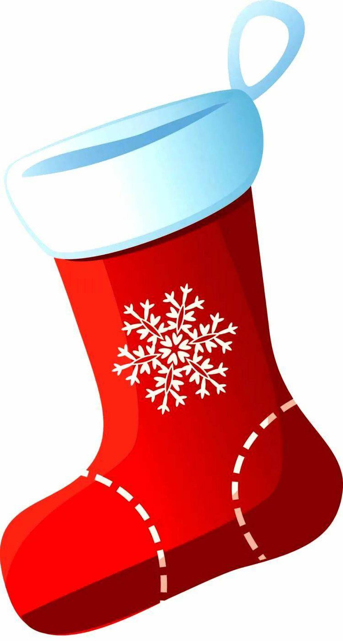 Раскраска Рождественский носок со снежинками | Раскраски, Снежинки, Подарки