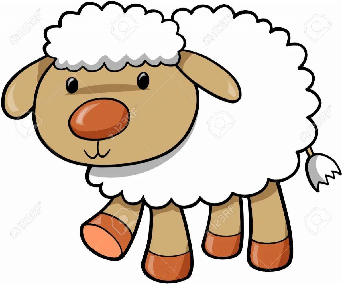 Аппликация овечка из цветного картона