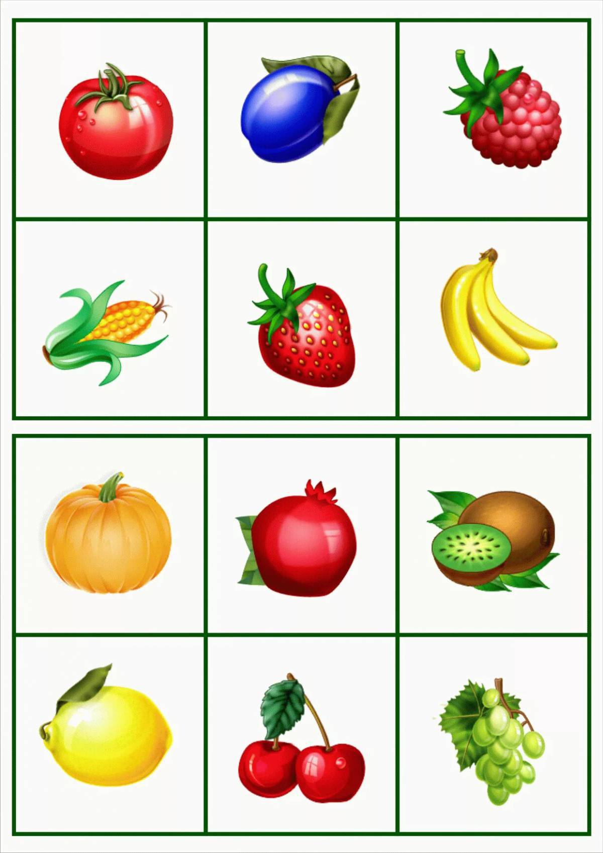 картинки фрукты для детей, карточки домана скачать