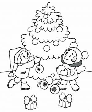 Раскраска новогодняя для детей 3 4 #9 #120623