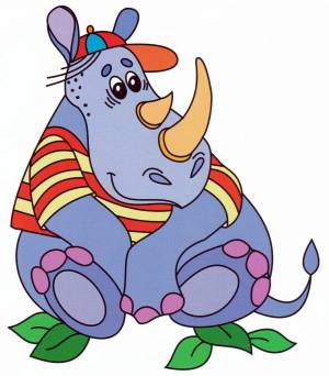 Раскраска носорог для детей #10 #121539