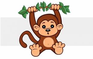 Раскраска обезьяна для детей #2 #121919