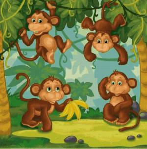 Раскраска обезьяна для детей #19 #121936