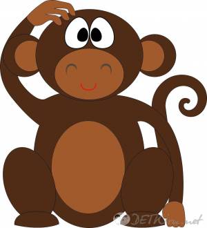 Раскраска обезьянка для детей #9 #121993