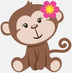 Раскраска обезьянка для детей #17 #122001