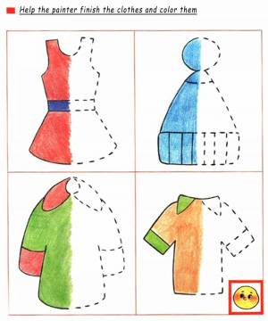 Раскраска одежда для детей 3 4 лет #21 #122869
