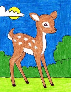 Раскраска олененок для детей #17 #123292