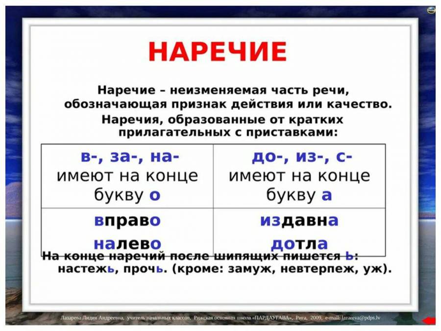 Как определить наречие и отличить от других частей речи в тексте