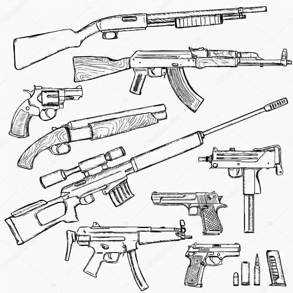 Как рисовать пистолеты и автоматы