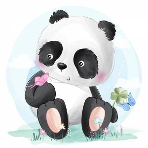 Раскраска панда для детей #15 #124984