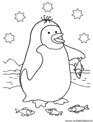 Раскраска пингвин для детей 3 4 лет #10 #127395