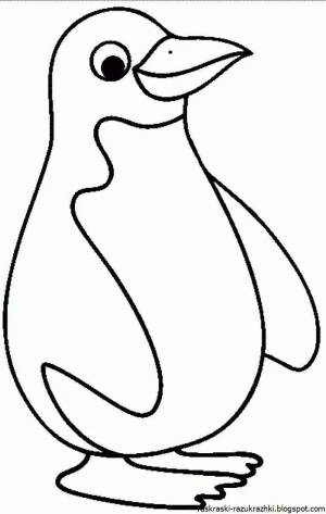 Раскраска пингвин для детей 3 4 лет #11 #127396