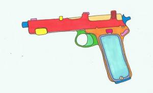Раскраска пистолет для детей #5 #127698