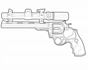 Раскраска пистолеты и автоматы для детей #28 #127746