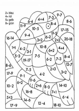 Раскраска по математике 1 класс в пределах 20 #22 #128833