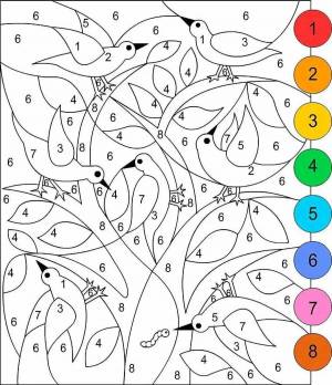 Раскраска по цветам для детей 5 7 лет #1 #131298
