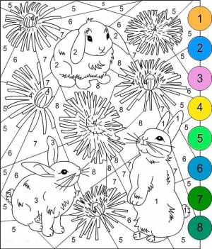 Раскраска по цветам для детей 5 7 лет #8 #131305