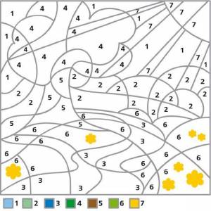 Раскраска по цветам для детей 5 7 лет #32 #131329