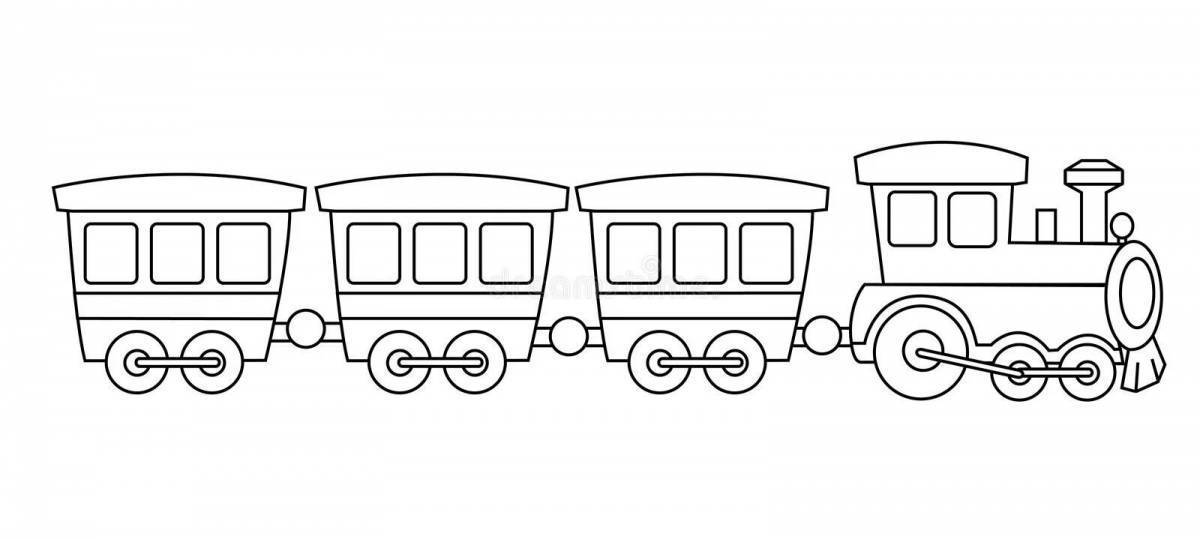Рисунок поезда для детей карандашом с вагонами
