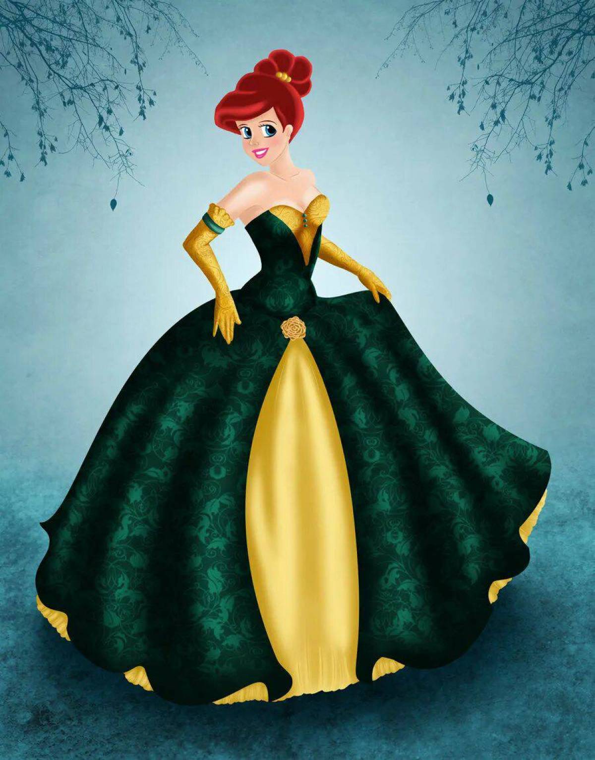 Принцессы диснея в красивых платьях #11