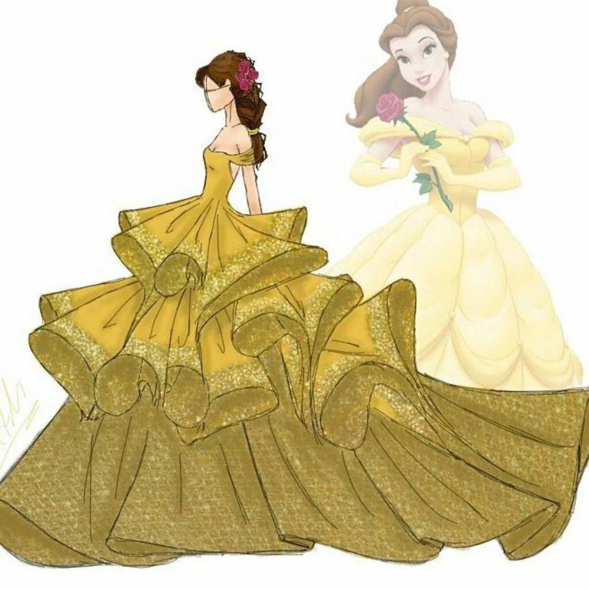 Принцессы диснея в красивых платьях #12
