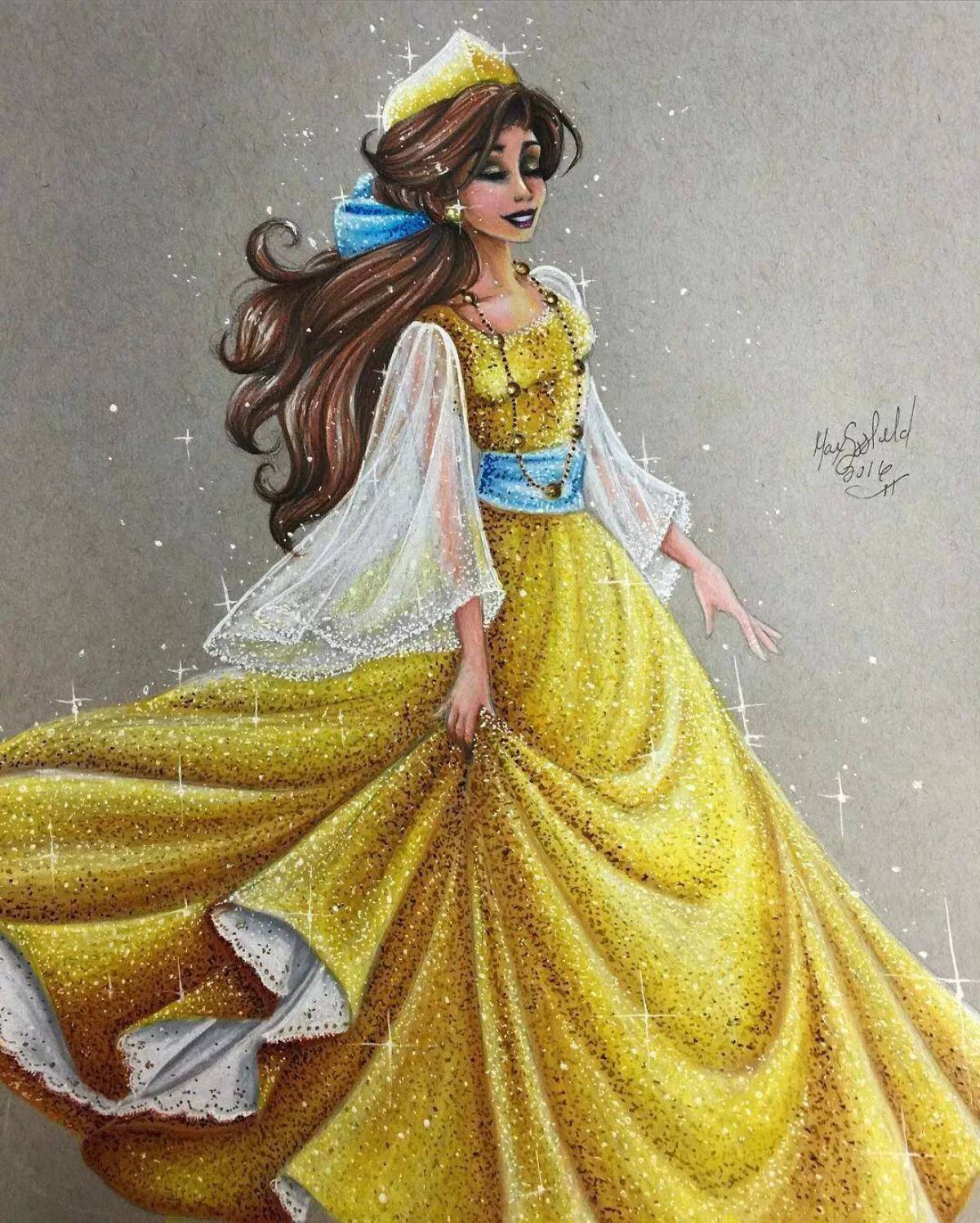 Принцессы диснея в красивых платьях #17