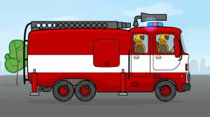 Раскраска пожарная машина для малышей #12 #132295