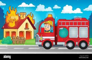Раскраска пожарная машина для малышей #16 #132299