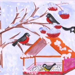 Раскраска покормите птиц зимой #20 #132478